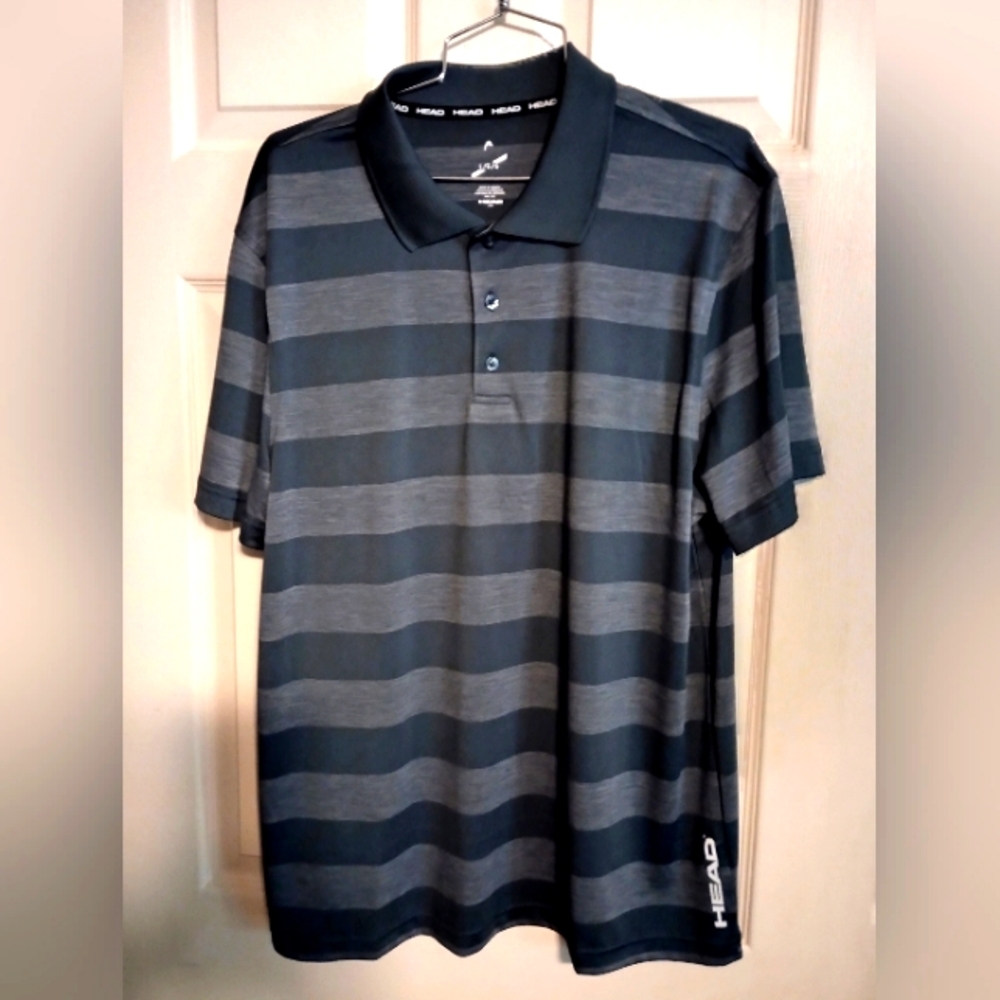 Head Black and Gray Polo Shirt for Versatile Style